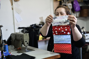 Image showing Homemade Manufacturing Of Protective Trendy Medical Face Mask