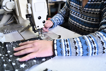 Image showing Homemade Manufacturing Of Protective Trendy Medical Face Mask