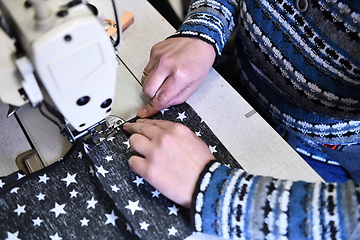 Image showing Homemade Manufacturing Of Protective Trendy Medical Face Mask