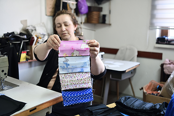 Image showing Homemade Manufacturing Of Protective Trendy Medical Face Mask