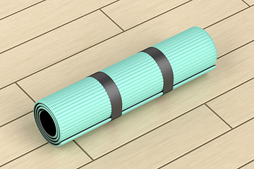 Image showing Rubber fitness mat