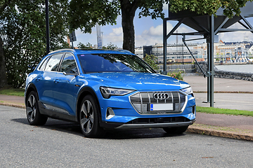 Image showing Blue Audi E-tron 55 Quattro Fully Electric SUV