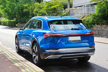 Image showing Blue Audi E-tron 55 Quattro Electric SUV