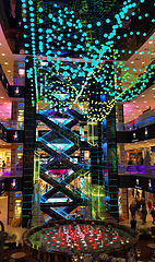 Image showing Futuristic design of the atrium in the shopping center European 