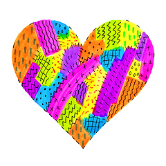 Image showing Bright colorful heart with abstract pattern 