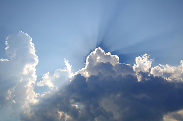 Image showing Sky landscape with clouds and sunlight