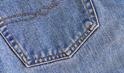 Image showing Fragment of classic blue jeans