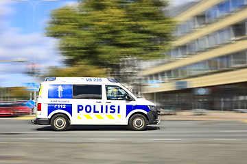 Image showing Police Vehicle at Speed