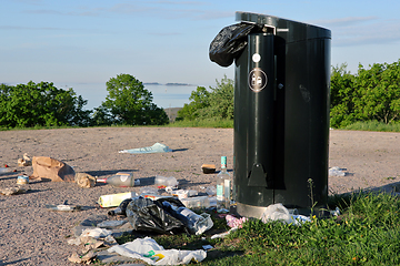 Image showing Litter Rubbish Left in the Park