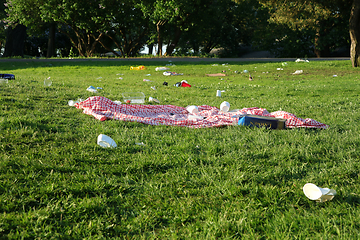 Image showing Litter and Rubbish Left in the Park