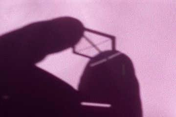 Image showing Shapes of shadow and light in an abstract background on pink