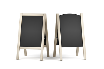 Image showing Two wooden menu display boards