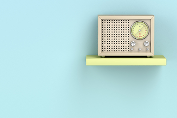 Image showing Wood radio in retro style