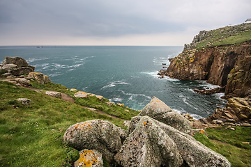 Image showing cornwall rough coast