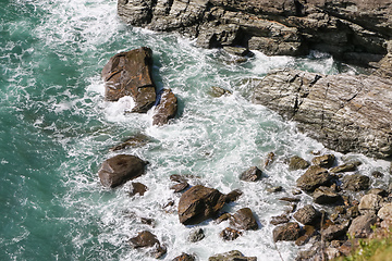 Image showing very rough coast at Cornwall Great Britain England