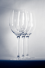 Image showing wineglass detail black and white