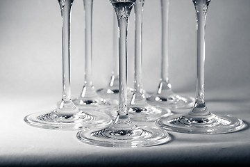 Image showing wineglass detail black and white