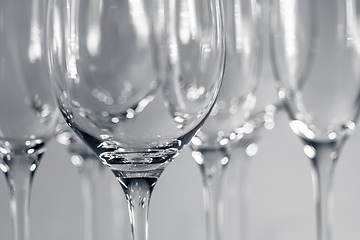 Image showing wineglass detail black and white