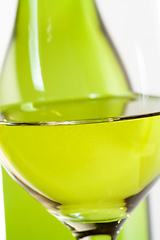 Image showing white wine bottle with a glass details