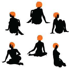 Image showing Naked sexy girls silhouette set