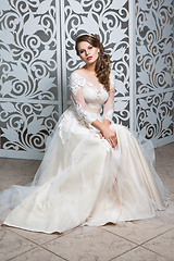 Image showing beautiful girl in wedding gown