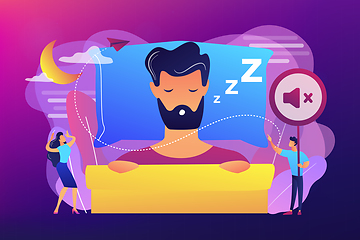 Image showing Night snoring concept vector illustration.