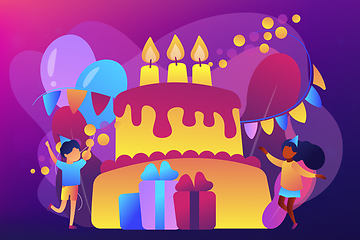 Image showing Kids birthday concept vector illustration.