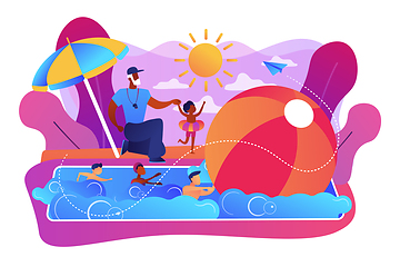 Image showing Swim camp concept vector illustration.