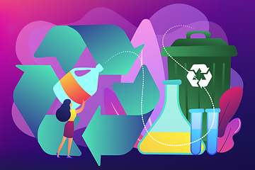 Image showing Chemical recycling concept vector illustration.