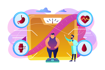 Image showing Obesity health problem concept vector illustration.