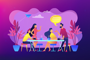 Image showing Friends meeting concept vector illustration.