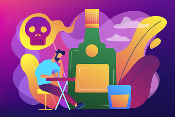 Image showing Drinking alcohol concept vector illustration.