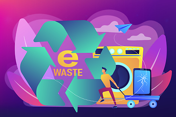 Image showing E-waste reduction concept vector illustration.