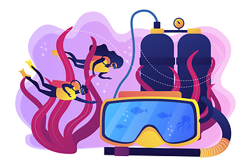 Image showing Diving school concept vector illustration.