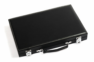 Image showing Thin black suitcase. Isolated on white background