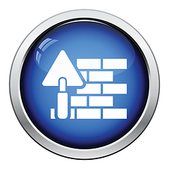 Image showing Icon of brick wall with trowel