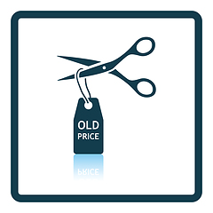 Image showing Scissors cut old price tag icon