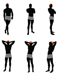 Image showing Set of men silhouette