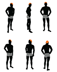 Image showing Set of men silhouette