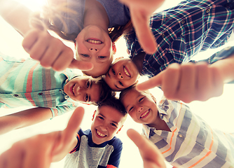 Image showing happy children showing thumbs up in circle