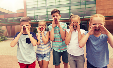 Image showing group of happy elementary school students