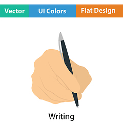 Image showing Hand with pen icon