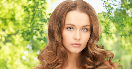 Image showing beautiful woman with curly hair