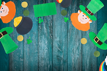 Image showing st patrick's day decorations on white background