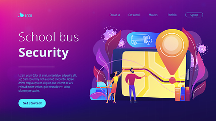 Image showing School bus tracking system concept landing page.