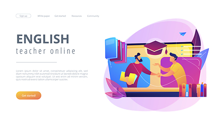 Image showing Online tutor concept landing page.