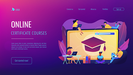 Image showing Online courses concept landing page.