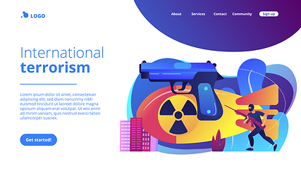 Image showing International terrorism concept landing page.