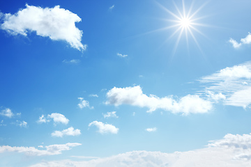 Image showing blue sky sun background