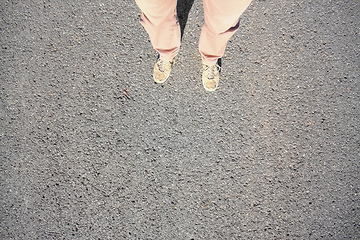 Image showing man standing on the street background